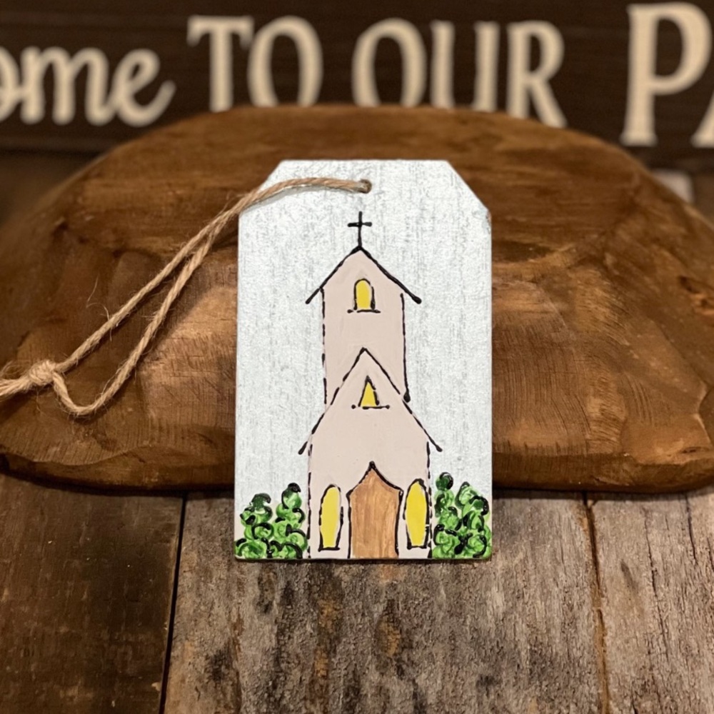 Handcrafted Christmas Ornaments Nativity Church Angel